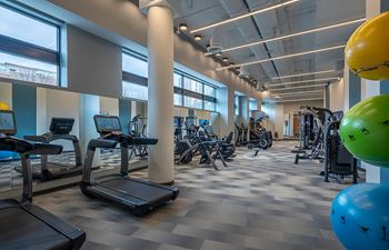 State-of-the-art fitness center with lifefitness and trx systems